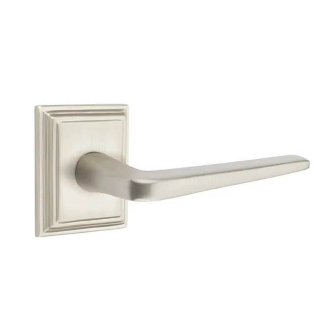 Emtek - Concealed, Passage, Wilshire Rosette, Athena Lever, US15 - Satin Nickel