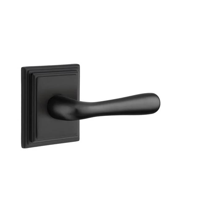 Emtek - Privacy, Wilshire Rosette, Basel Lever, RH, US19 - Flat Black