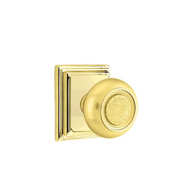 Emtek - Concealed, Passage, Wilshire Rosette, Belmont Knob, US3 Lifetime - Polished Brass