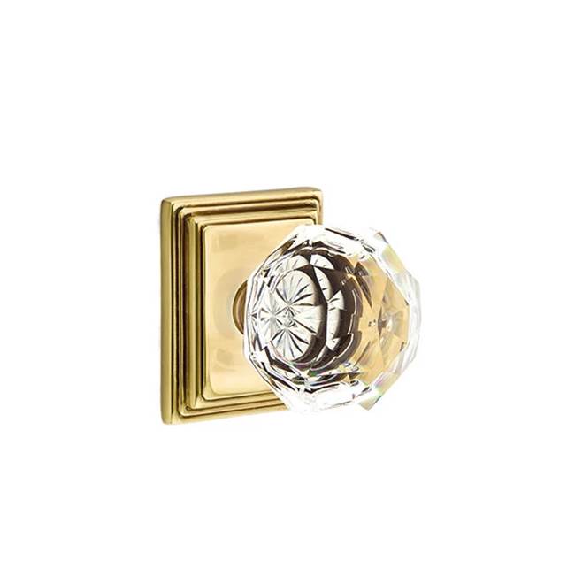 Emtek - Concealed, Passage, Wilshire Rosette, Diamond Crystal Knob, US7 - French Antique