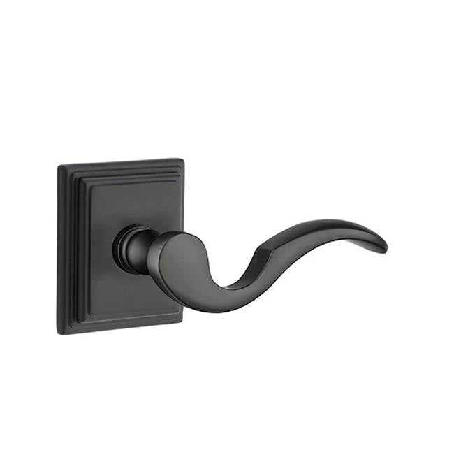 Emtek - Privacy, Wilshire Rosette, Cortina Lever, LH, US19 - Flat Black