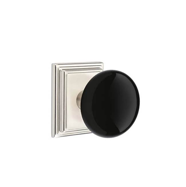 Emtek - Dummy, Wilshire Rosette, Ebony Knob, US15 - Satin Nickel