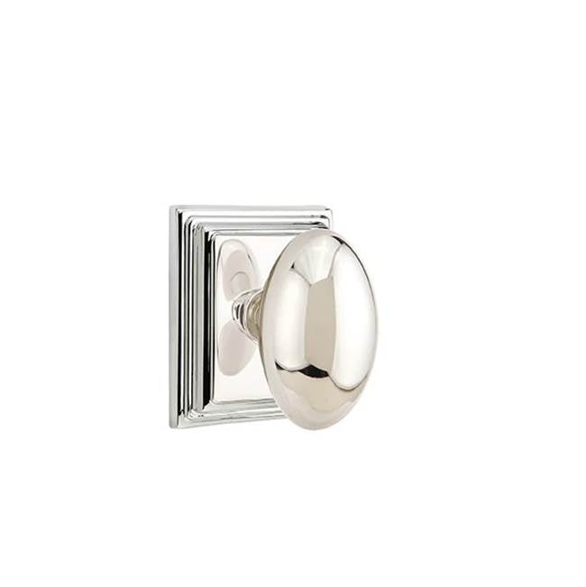 Emtek - Passage, Wilshire Rosette, Egg Knob, US14 - Polished Nickel