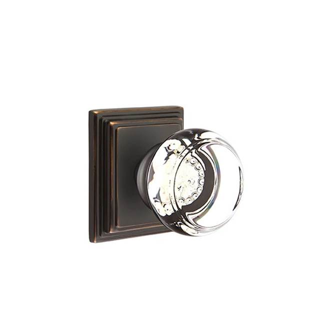 Emtek - Concealed, Privacy, Wilshire Rosette, Georgetown Knob, US10B - Oil Rubbed Bronze