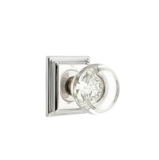 Emtek - Concealed, Privacy, Wilshire Rosette, Georgetown Knob, US14 - Polished Nickel