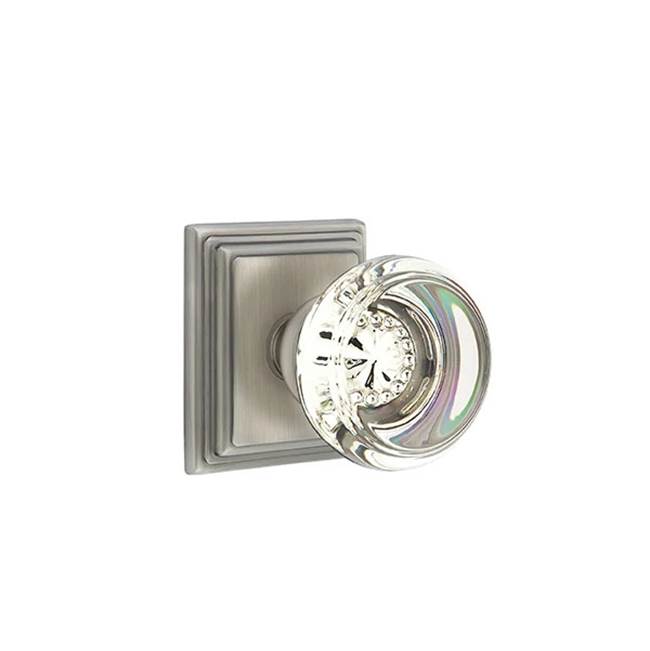 Emtek - Concealed, Privacy, Wilshire Rosette, Georgetown Knob, US15A - Pewter
