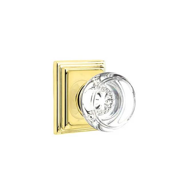 Emtek - Dummy, Wilshire Rosette, Georgetown Crystal Knob, US3NL - Unlacquered Brass