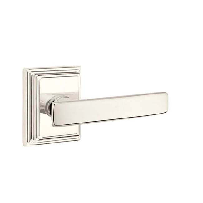 Emtek - Passage, Wilshire Rosette, Geneva Lever, LH, US14 - Polished Nickel