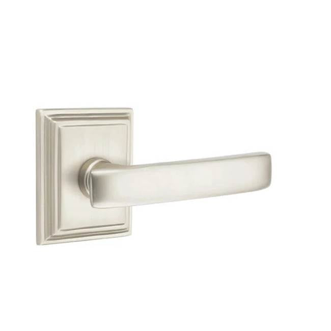 Emtek - Passage, Wilshire Rosette, Geneva Lever, RH, US15 - Satin Nickel