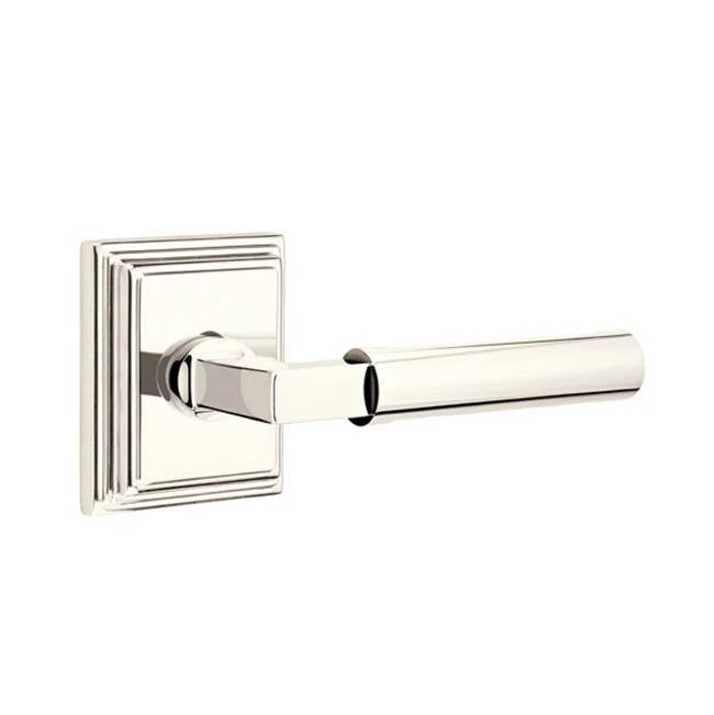Emtek - Privacy, Wilshire Rosette, Hercules Lever, RH, US14 - Polished Nickel