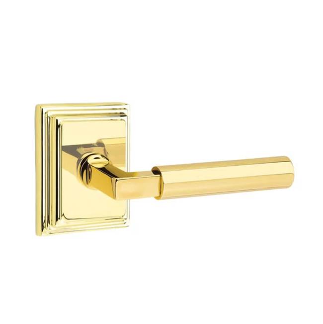 Emtek - Passage, Wilshire Rosette, Hercules Lever, LH, US3NL - Unlacquered Brass