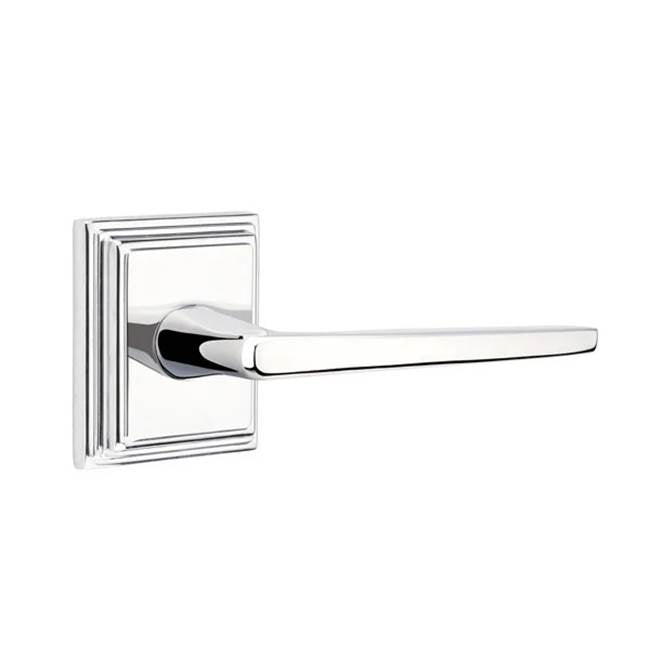 Emtek - Passage, Wilshire Rosette, Hermes Lever, LH, US26 - Polished Chrome