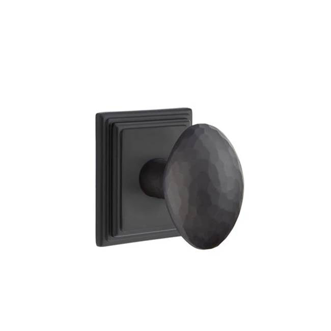 Emtek - Dummy, Wilshire Rosette, Hammered Egg Knob, US19 - Flat Black