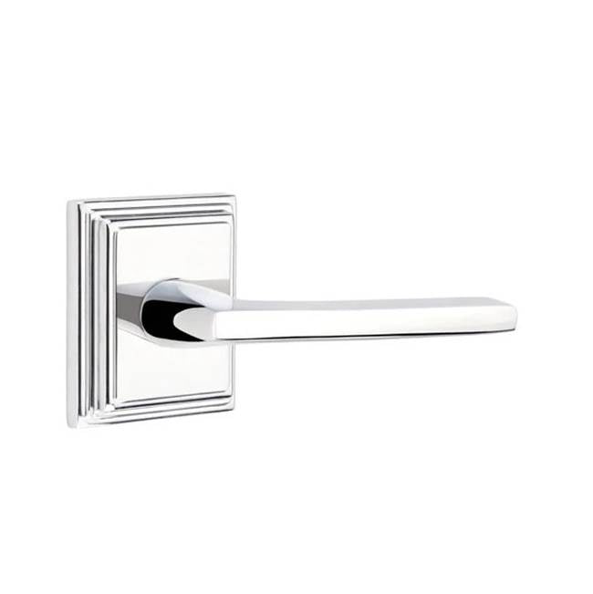 Emtek - Concealed, Passage, Wilshire Rosette, Helios Lever, US26 - Polished Chrome