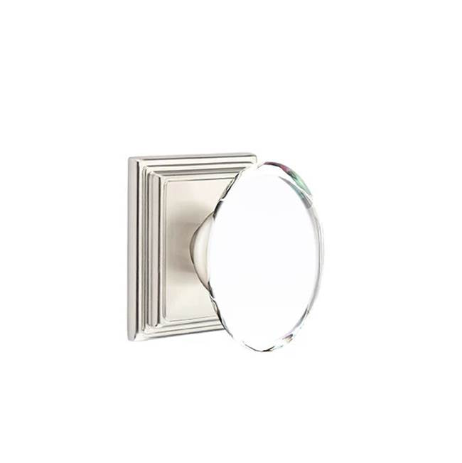 Emtek - Privacy, Wilshire Rosette, Hampton Knob, US15 - Satin Nickel
