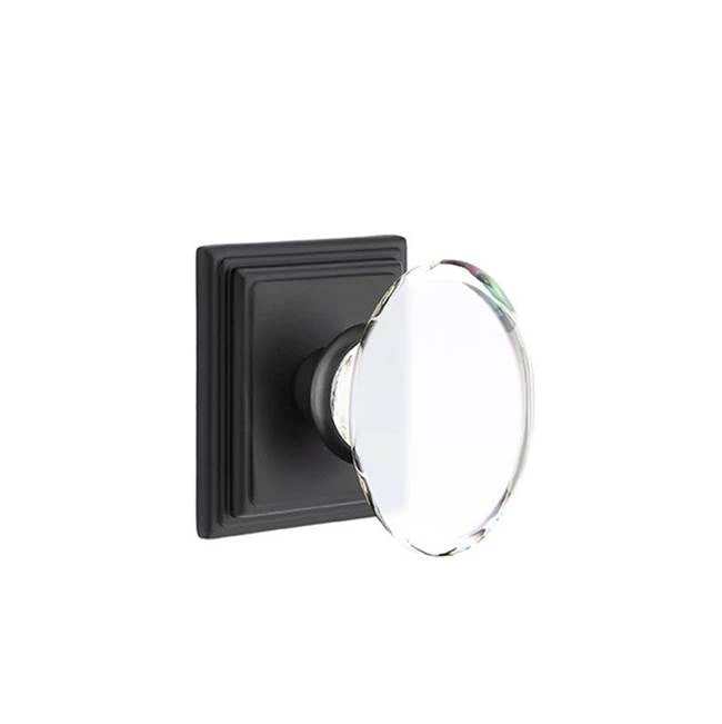 Emtek - Privacy, Wilshire Rosette, Hampton Knob, US19 - Flat Black