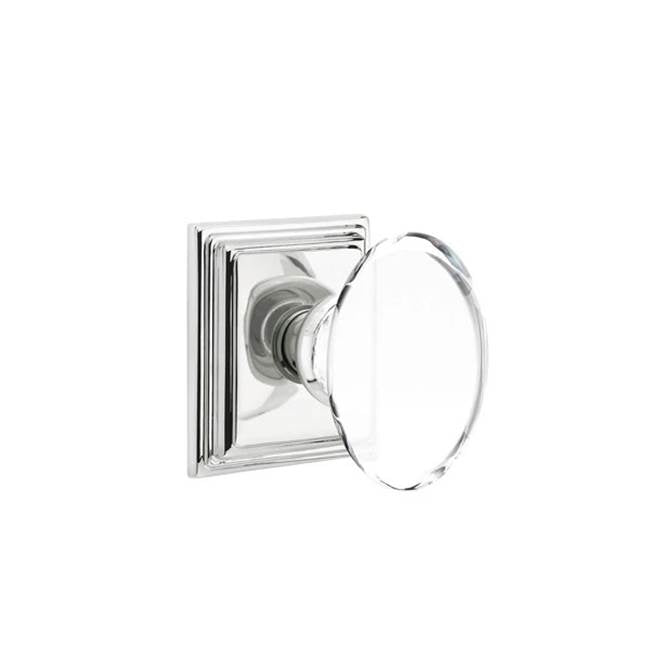 Emtek - Privacy, Wilshire Rosette, Hampton Knob, US26 - Polished Chrome
