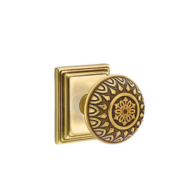 Emtek - Passage, Wilshire Rosette, Lancaster Knob, US7 - French Antique