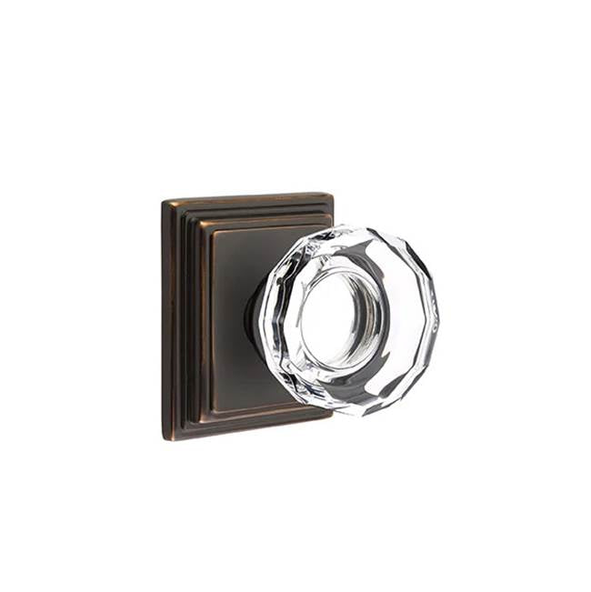 Emtek - Dummy, Wilshire Rosette, Lowell Crystal Knob, US10B - Oil Rubbed Bronze