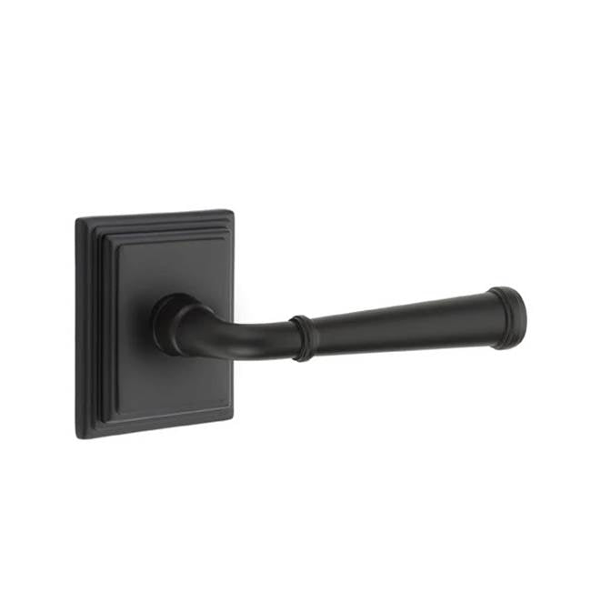 Emtek - Passage, Wilshire Rosette, Merrimack Lever, RH, US19 - Flat Black