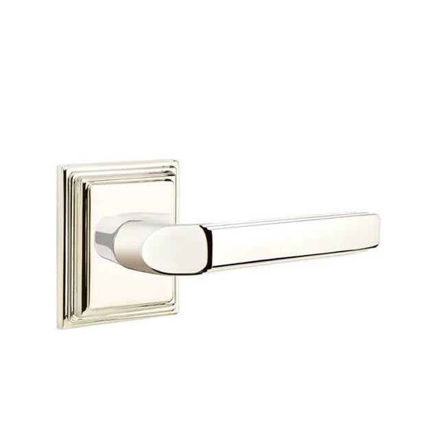 Emtek - Passage, Wilshire Rosette, Milano Lever, LH, US14 - Polished Nickel