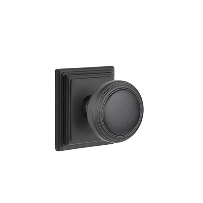 Emtek - Passage, Wilshire Rosette, Norwich Knob, US19 - Flat Black