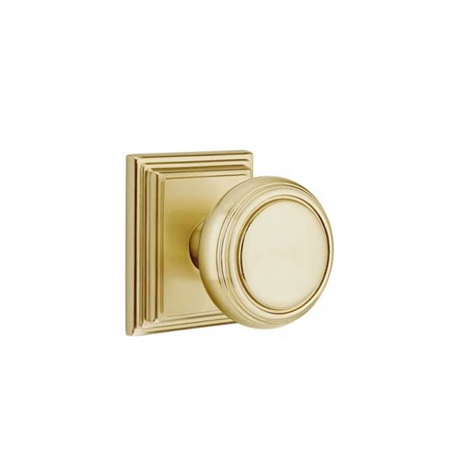 Emtek - Concealed, Privacy, Wilshire Rosette, Norwich Knob, US4 - Satin Brass