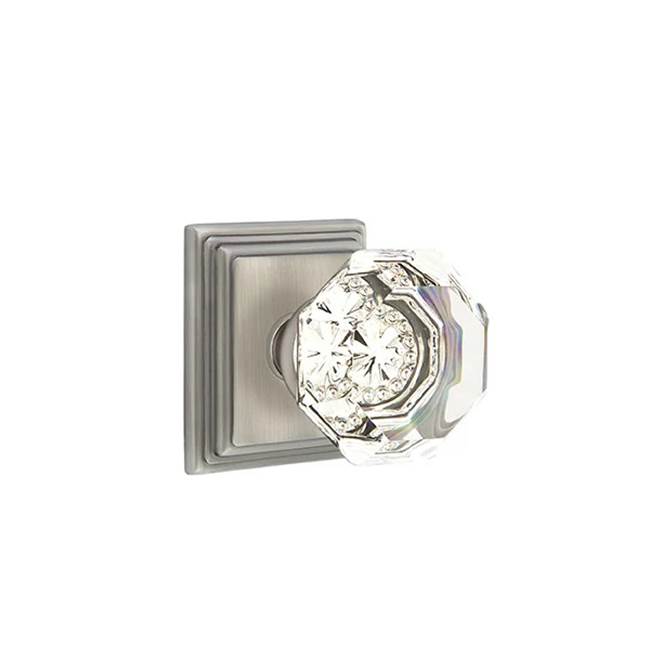 Emtek - Privacy, Wilshire Rosette, Old Town Clear Knob, US15A - Pewter