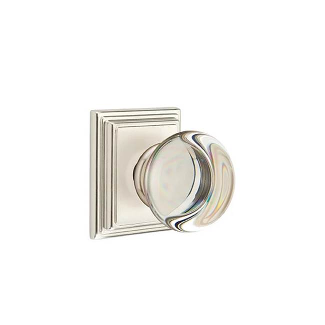 Emtek - Passage, Wilshire Rosette, Providence Crystal Knob, US15 - Satin Nickel