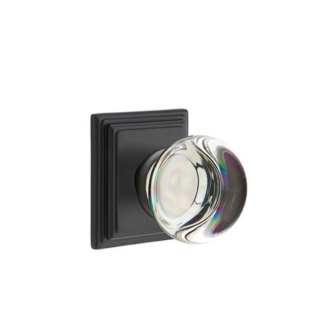 Emtek - Passage, Wilshire Rosette, Providence Crystal Knob, US19 - Flat Black