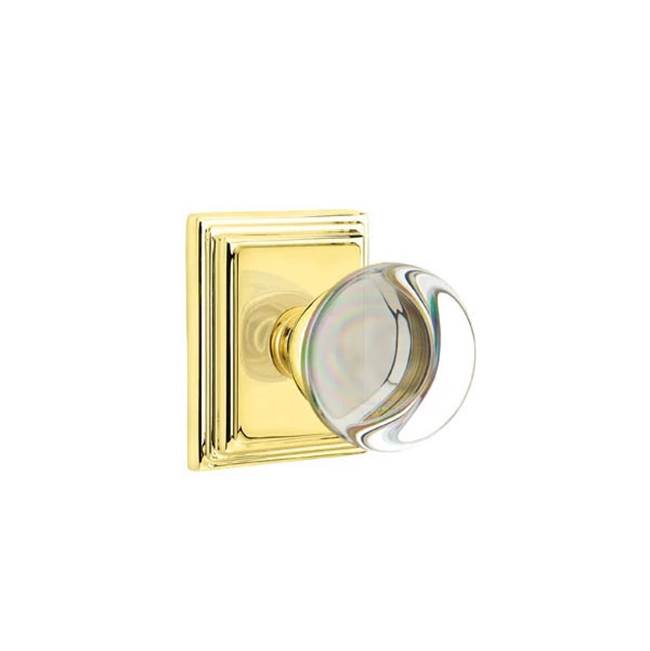 Emtek - Passage, Wilshire Rosette, Providence Crystal Knob, US3NL - Unlacquered Brass