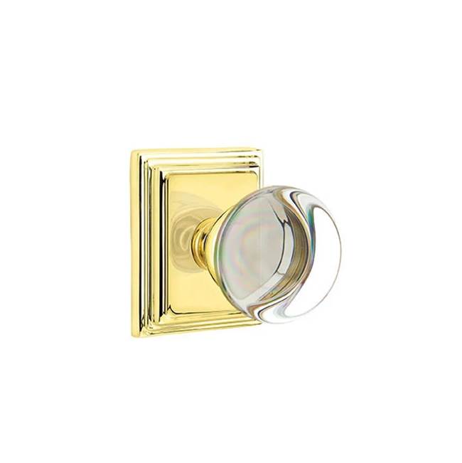 Emtek - Passage, Wilshire Rosette, Providence Crystal Knob, US3 Lifetime - Polished Brass