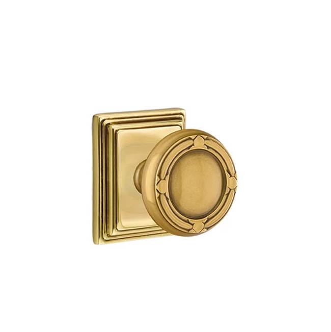 Emtek - Passage, Wilshire Rosette, Ribbon and Reed Knob, US7 - French Antique