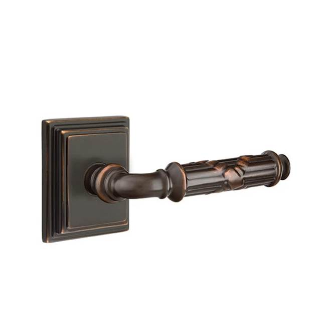 Emtek - Privacy, Wilshire Rosette, Ribbon and Reed Lever, RH, US10B - Oil Rubbed Bronze