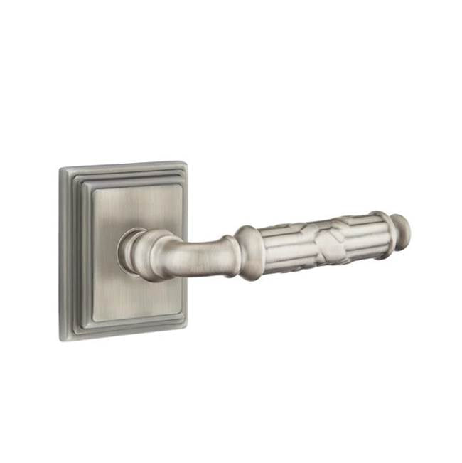 Emtek - Privacy, Wilshire Rosette, Ribbon and Reed Lever, RH, US15A - Pewter