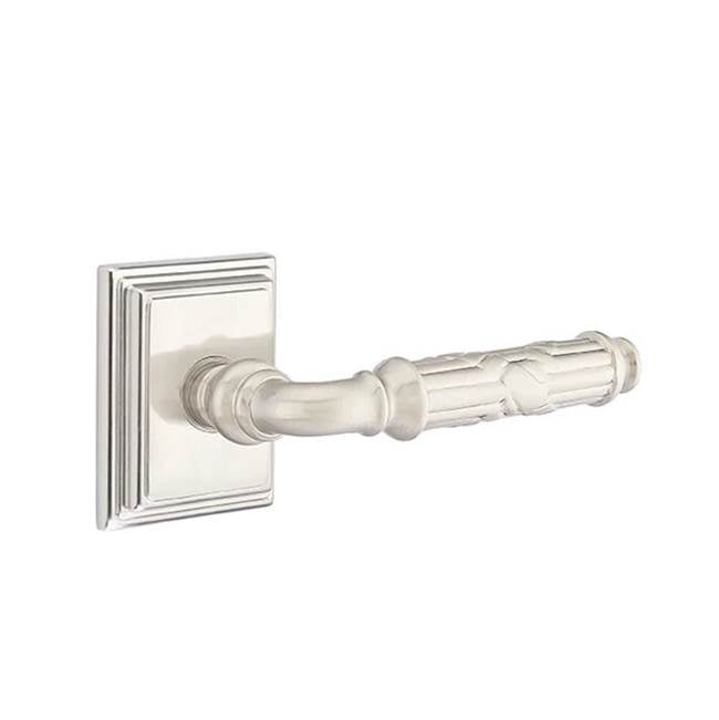 Emtek - Privacy, Wilshire Rosette, Ribbon and Reed Lever, RH, US15 - Satin Nickel