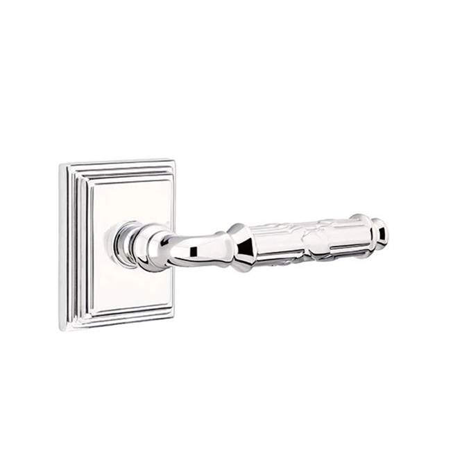 Emtek - Privacy, Wilshire Rosette, Ribbon and Reed Lever, RH, US26 - Polished Chrome