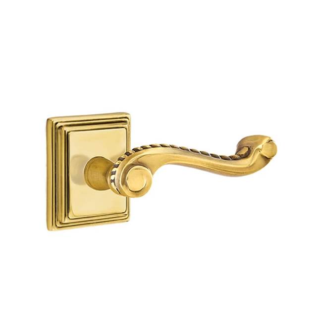 Emtek - Concealed, Privacy, Wilshire Rosette, Rope Lever, US7 - French Antique