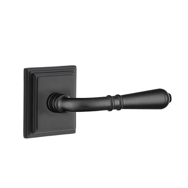 Emtek - Concealed, Passage, Wilshire Rosette, Turino Lever, US19 - Flat Black