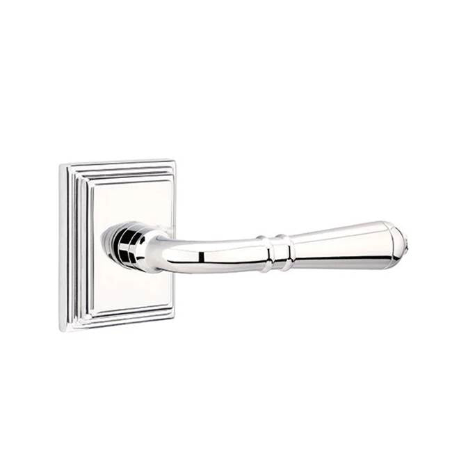 Emtek - Passage, Wilshire Rosette, Turino Lever, RH, US26 - Polished Chrome