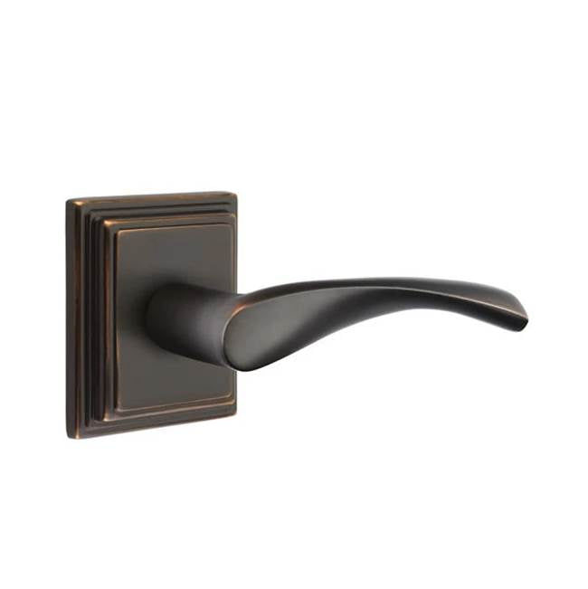 Emtek - Concealed, Privacy, Wilshire Rosette, Triton Lever, US10B - Oil Rubbed Bronze