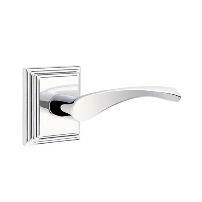 Emtek - Passage, Wilshire Rosette, Triton Lever, RH, US26 - Polished Chrome