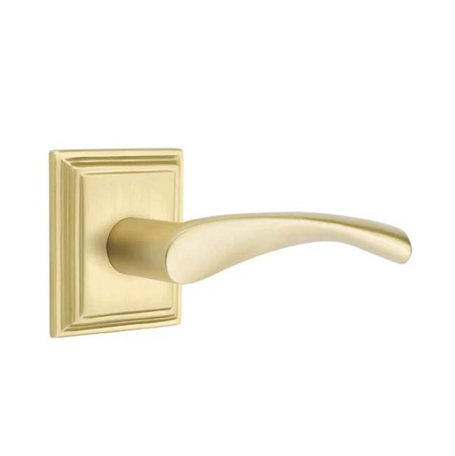 Emtek - Passage, Wilshire Rosette, Triton Lever, RH, US4 - Satin Brass