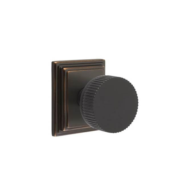 Emtek - Dummy, Wilshire Rosette US10B, Conical Stem US10B, Straight Knurled Knob US10B - Oil Rubbed Bronze