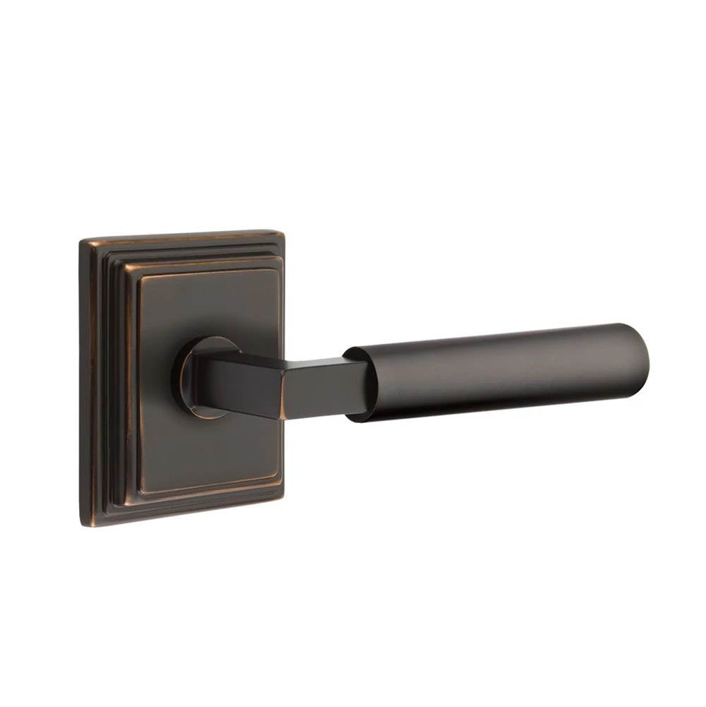 Emtek - SELECT Privacy, Wilshire Rosette US10B, L-Square Stem US10B, Smooth Handle US10B LH - Oil Rubbed Bronze