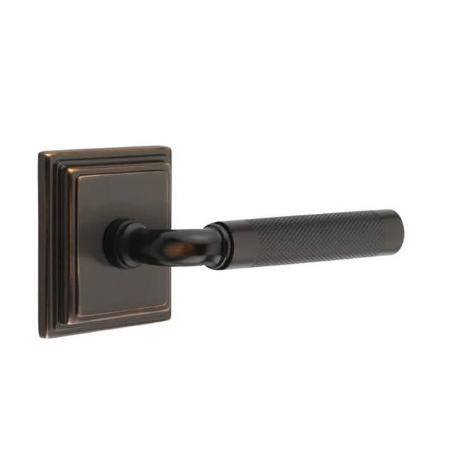 Emtek - Privacy, Wilshire Rosette US10B, R-Bar Stem US10B, Knurled Handle US10B LH - Oil Rubbed Bronze