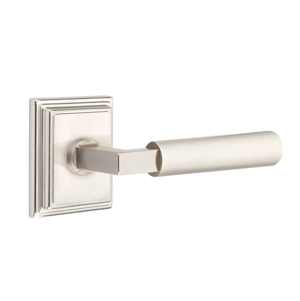 Emtek - SELECT Privacy, Wilshire Rosette US15, L-Square Stem US15, Smooth Handle US15 RH - Satin Nickel