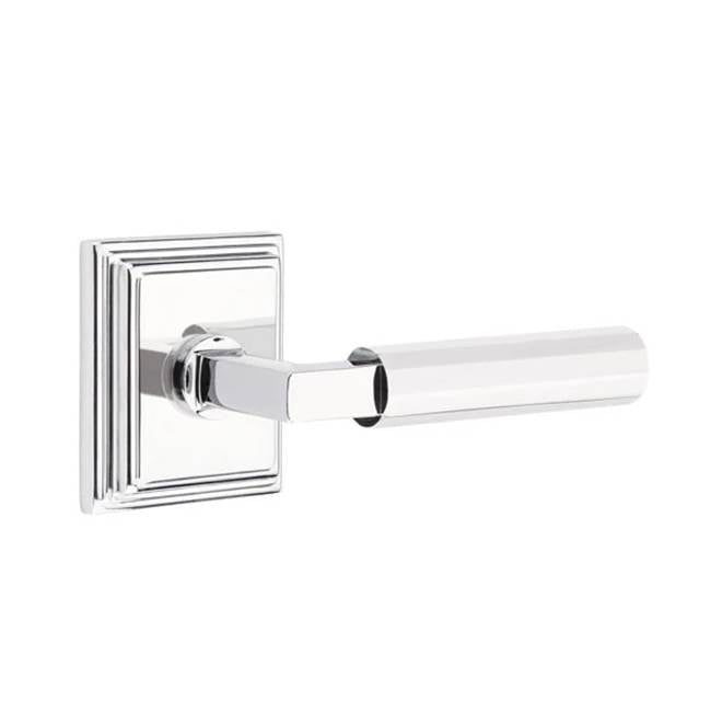 Emtek - Passage, Wilshire Rosette US26, L-Square Stem US26, Faceted Handle US26 RH - Polished Chrome