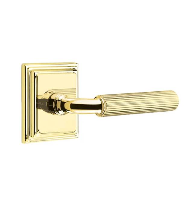 Emtek - Dummy, Wilshire Rosette US3NL, R-Bar Stem US3NL, Straight Knurled Handle US3NL - Unlacquered Brass