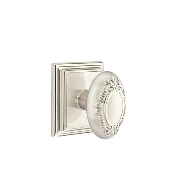 Emtek - Concealed, Passage, Wilshire Rosette, Victoria Knob, US15 - Satin Nickel